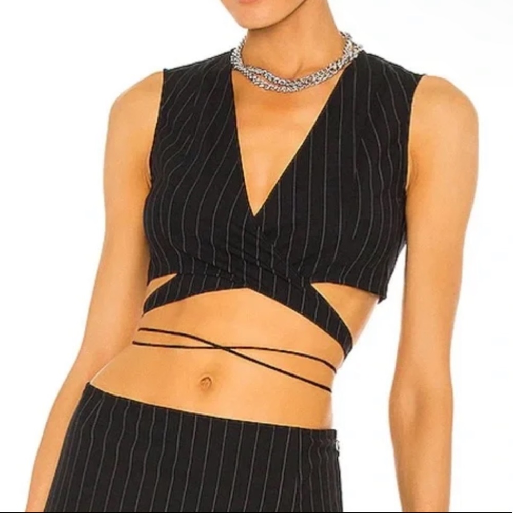 Miaou open front wrap top